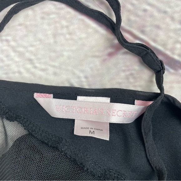 Vintage Y2K Victoria’s Secret Silk Mini Slip Dress Sheer Lace Size M Black - Picture 6 of 15